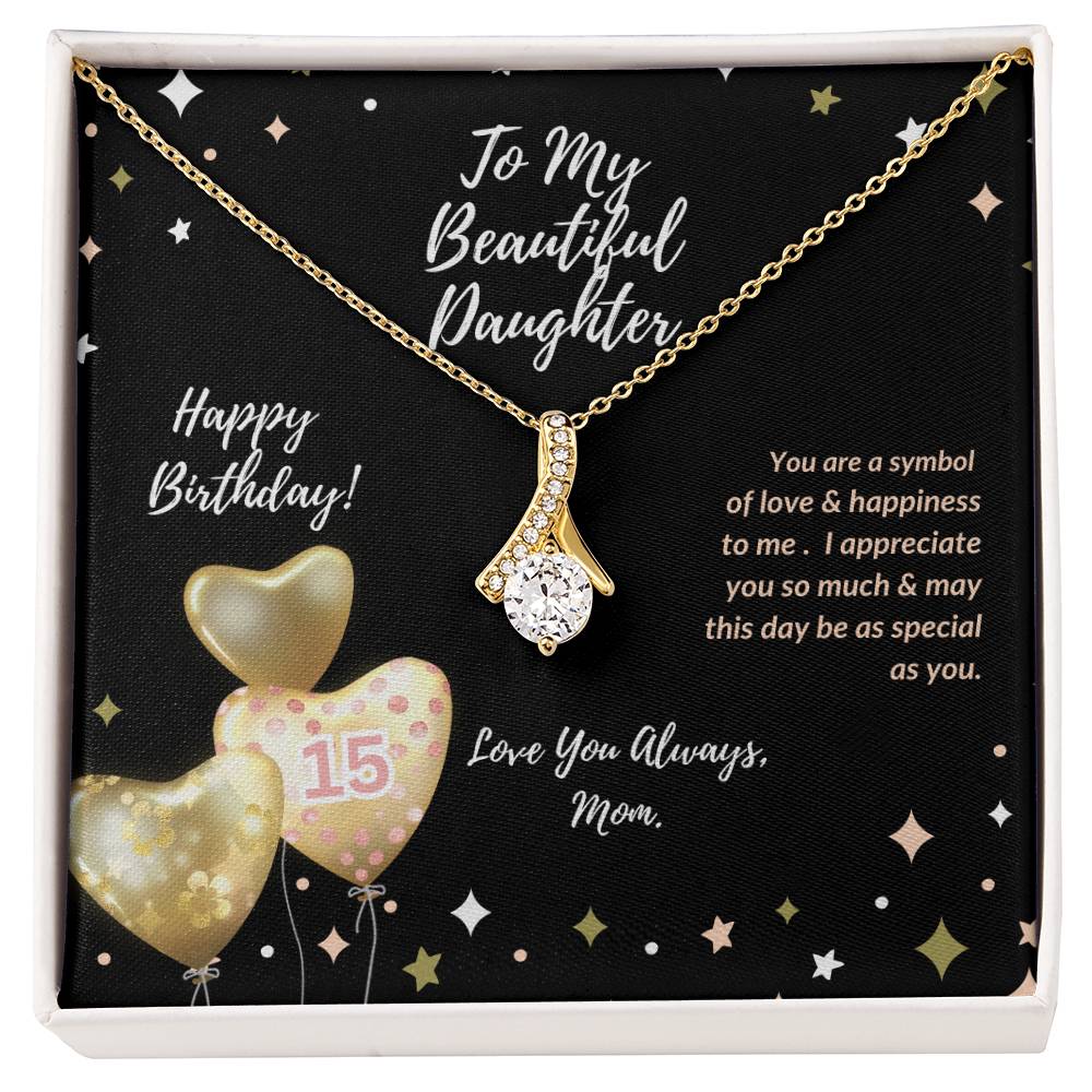 Daughter's 15th or 16th Birthday Necklace from Mom - Gift for Her Special Birthday Day