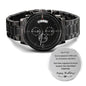 Luxury Birthday Gift for Husband or Son - Engraved Chronograph Black Watch
