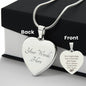 Personalized Engraved Heart Necklace Bridal Gift