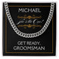Personalized Groomsman Proposal Gift - Cuban Link Necklace With Message Card Groomsman Gift