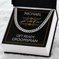 Personalized Groomsman Proposal Gift - Cuban Link Necklace With Message Card Groomsman Gift