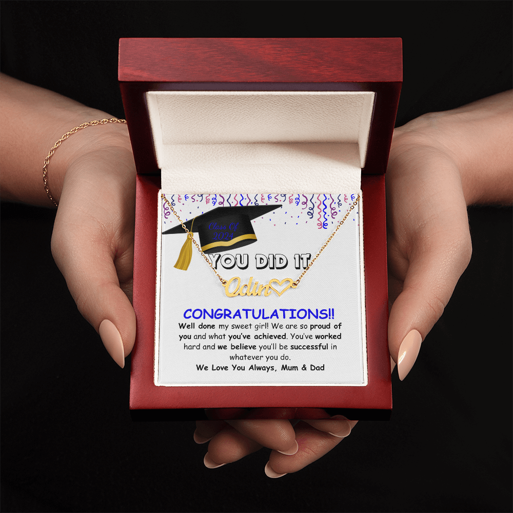 Personalized Graduation Gift - Customised Name Necklace For Daughter
