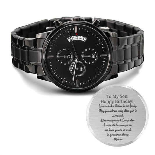 Personalized Birthday Watch for Son from Mom – Timeless Gift of Love and Style