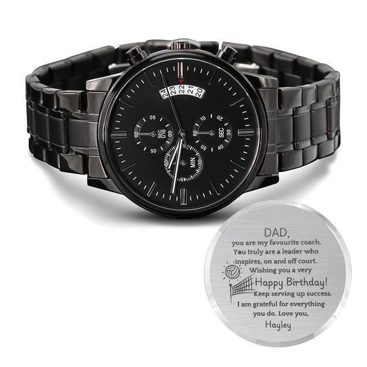 Personalized Volleyball Watch - Birthday Gift for Dad, Coach, or Player